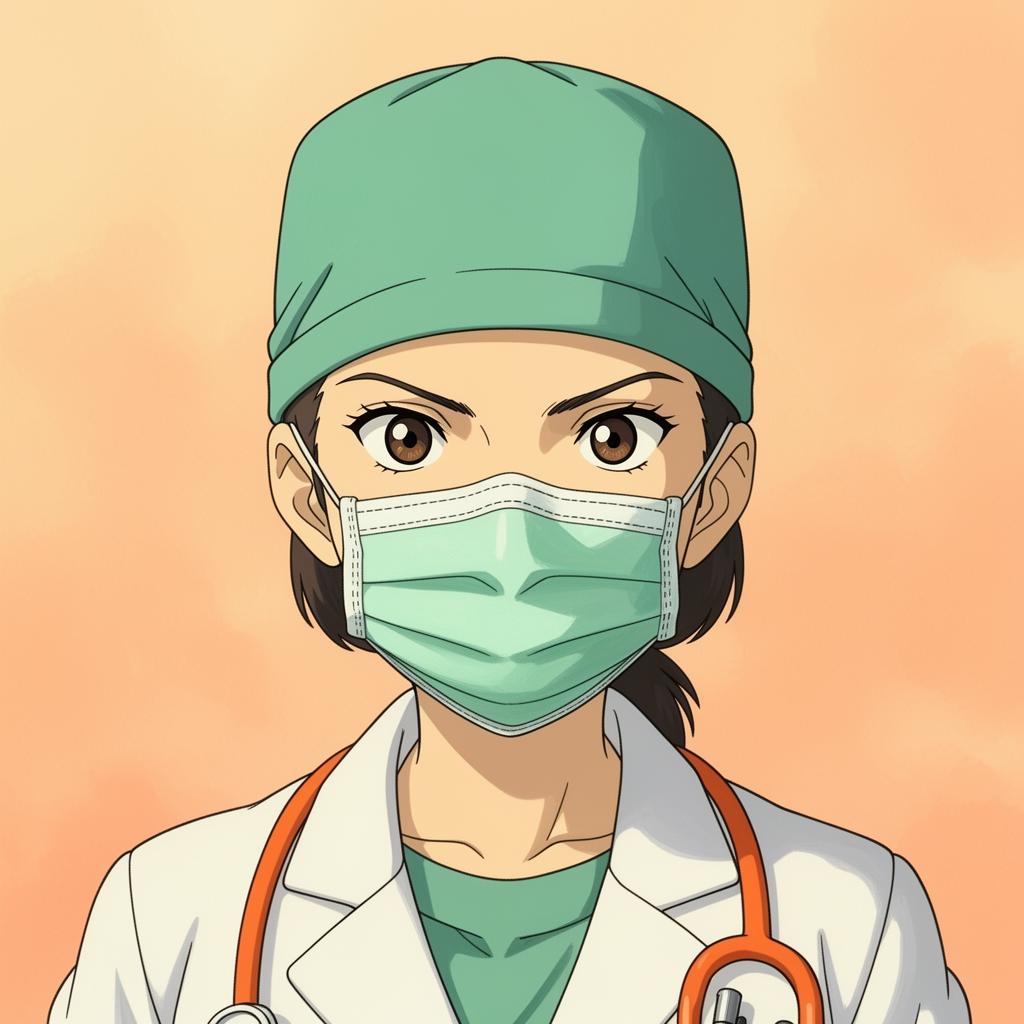 Claude orvos karakter portréja anime stílusban