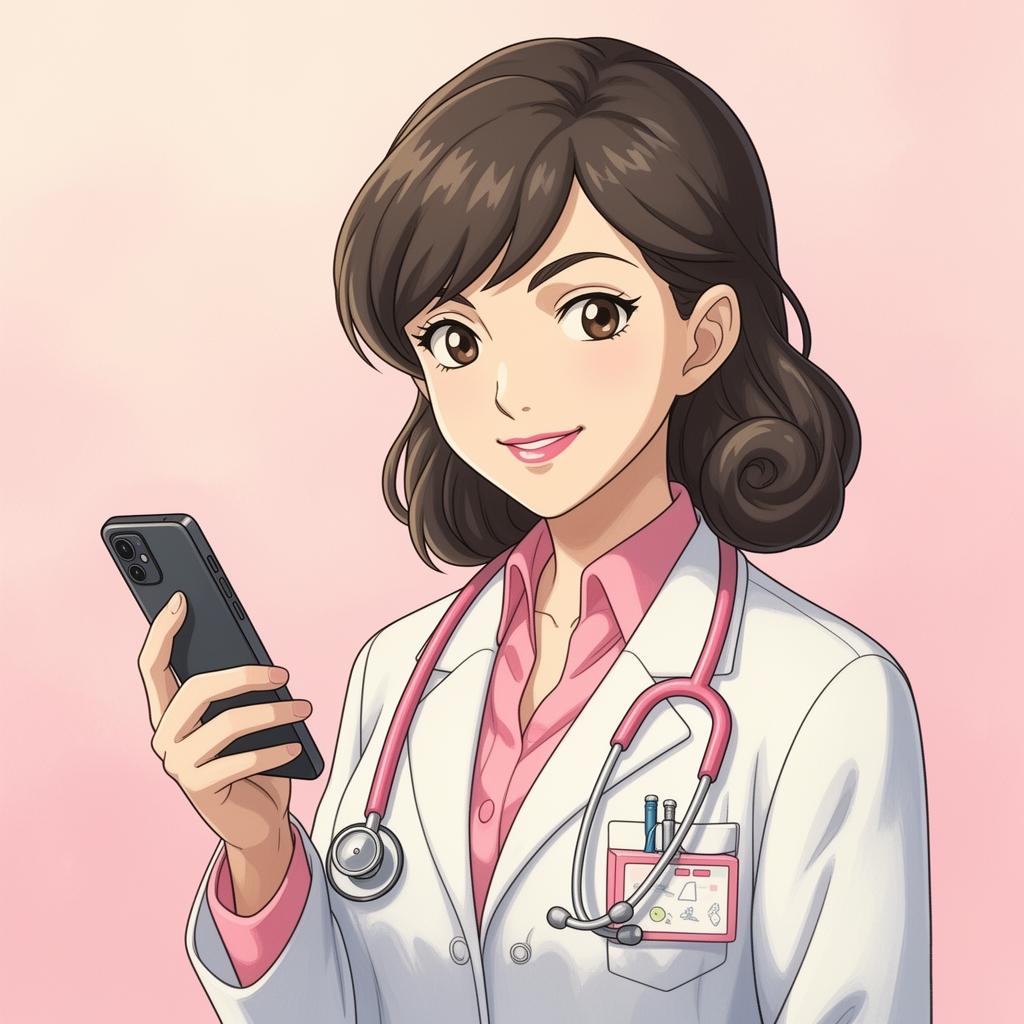 Meta AI orvos karakter portréja anime stílusban